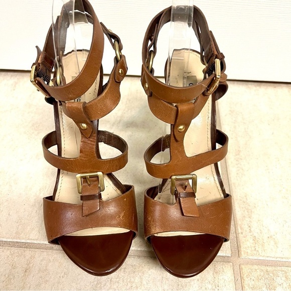GUESS Ormandi Platform Gladiator Women's Heels sandals Brown leather Y2K 9.5M - Picture 4 of 9